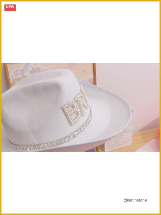14 Pcs Cowgirl Hat Set with Veil and Satin Sash Bachelorette Party Decor main image 3